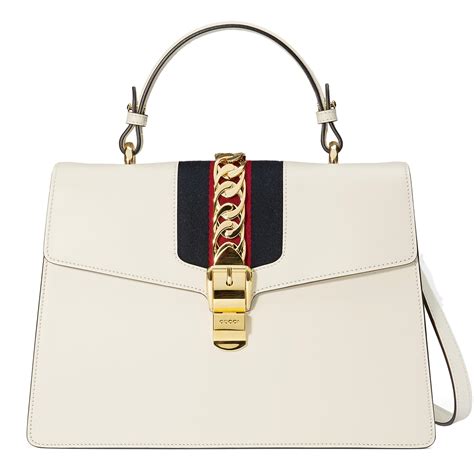 gucci sylvie medium white|Top Handle Bags for Women .